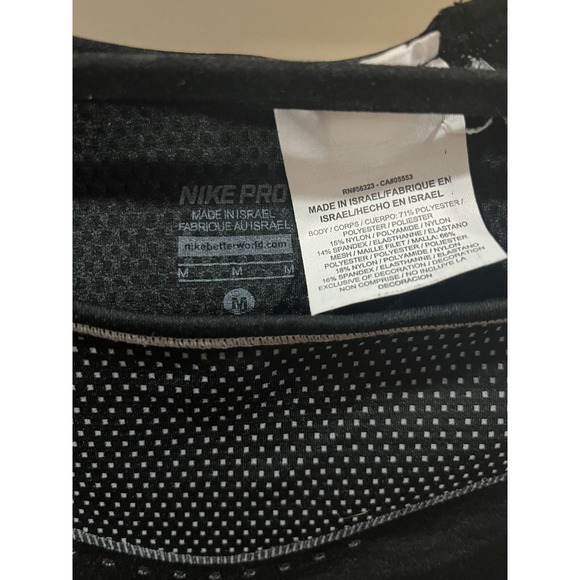 Nike Pro Shirt Youth medium‎ Boys Dri Fit Short Sleeve Fitted Black Performance - Picture 4 of 4